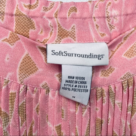 SOLD Soft Surroundings St Germain Pink Georgette Fringe Maxi Skirt Medium - Picture 10 of 16